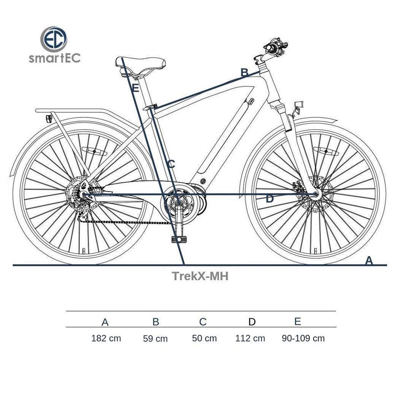 smartEC TrekX-MH E-Bike Trekking Herren 28 Zoll 90km