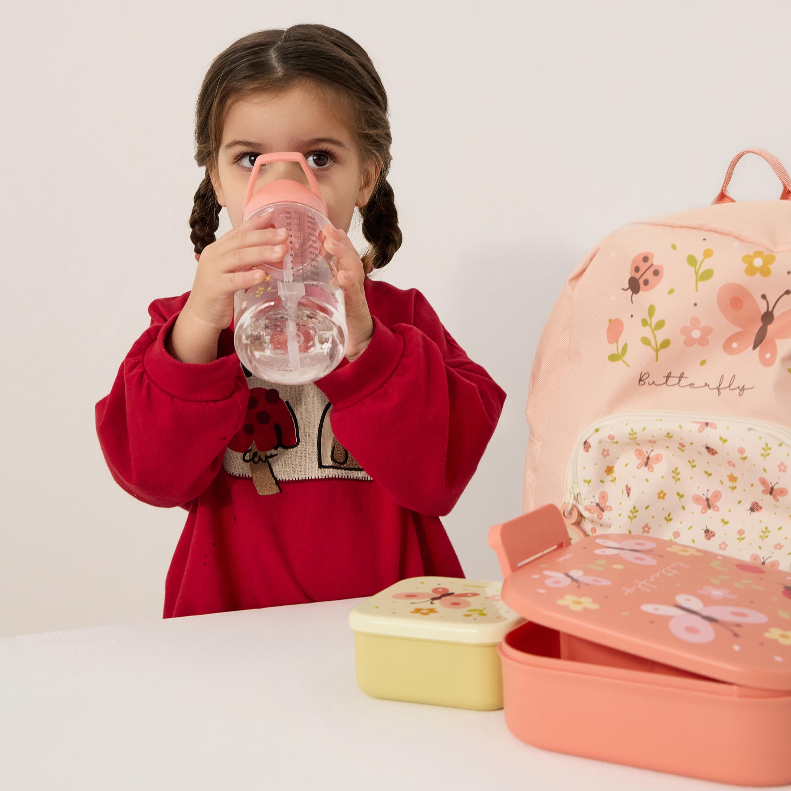 Miniland Kiddie Bottle Butterfly Trinkflasche 450 ml Strohhalm