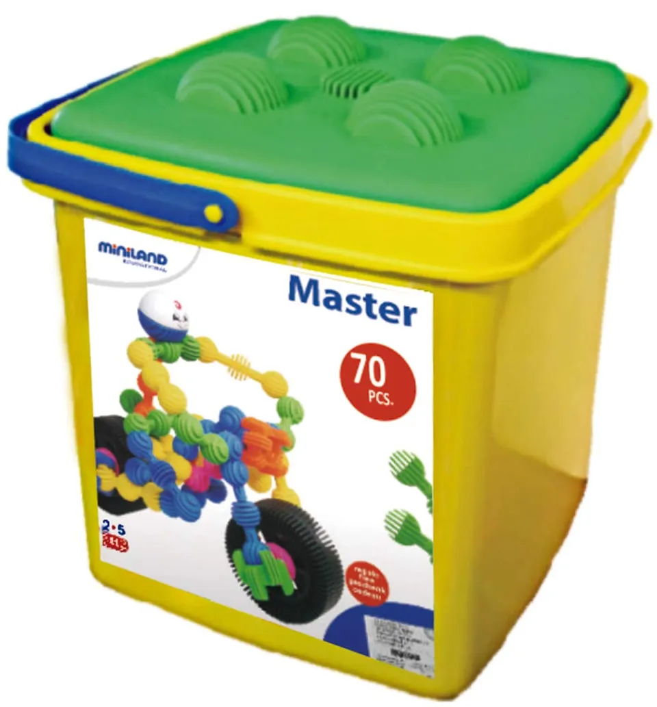 Miniland Interstar Master 94025 Steckspiel 70 Teile mit Rädern