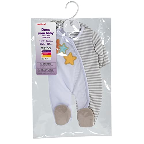 Miniland Pyjama 31220 Puppenkleidung 38-40cm beige