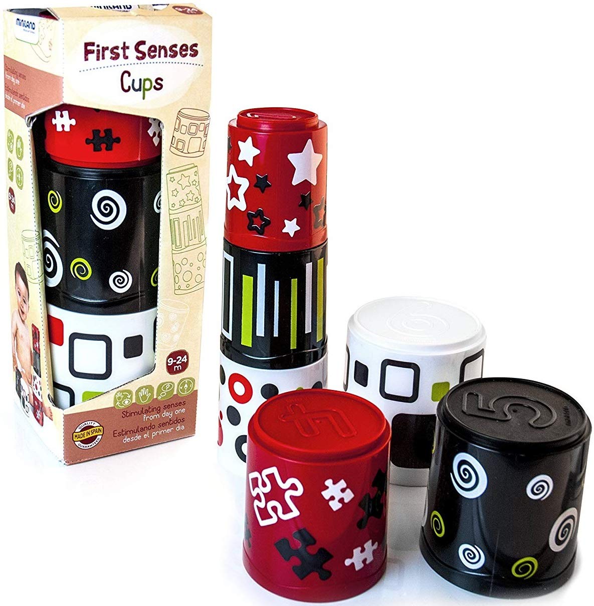 Miniland First Senses Cups Stapelbecher Baby 6 Stück