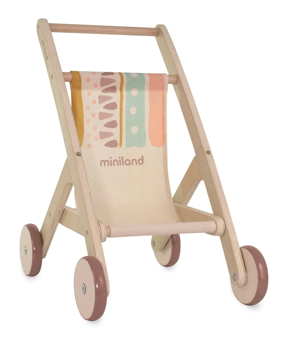 Miniland Dolls Puppenwagen Holz für 38cm Puppen ab 18 Monate