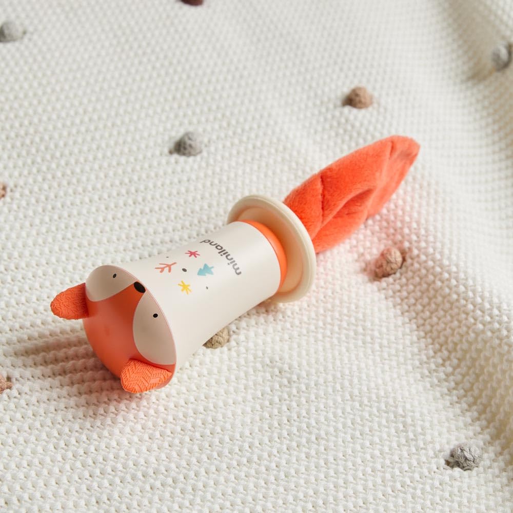 Miniland Infant Foxy Rattle Rassel Fuchs mit Beißring