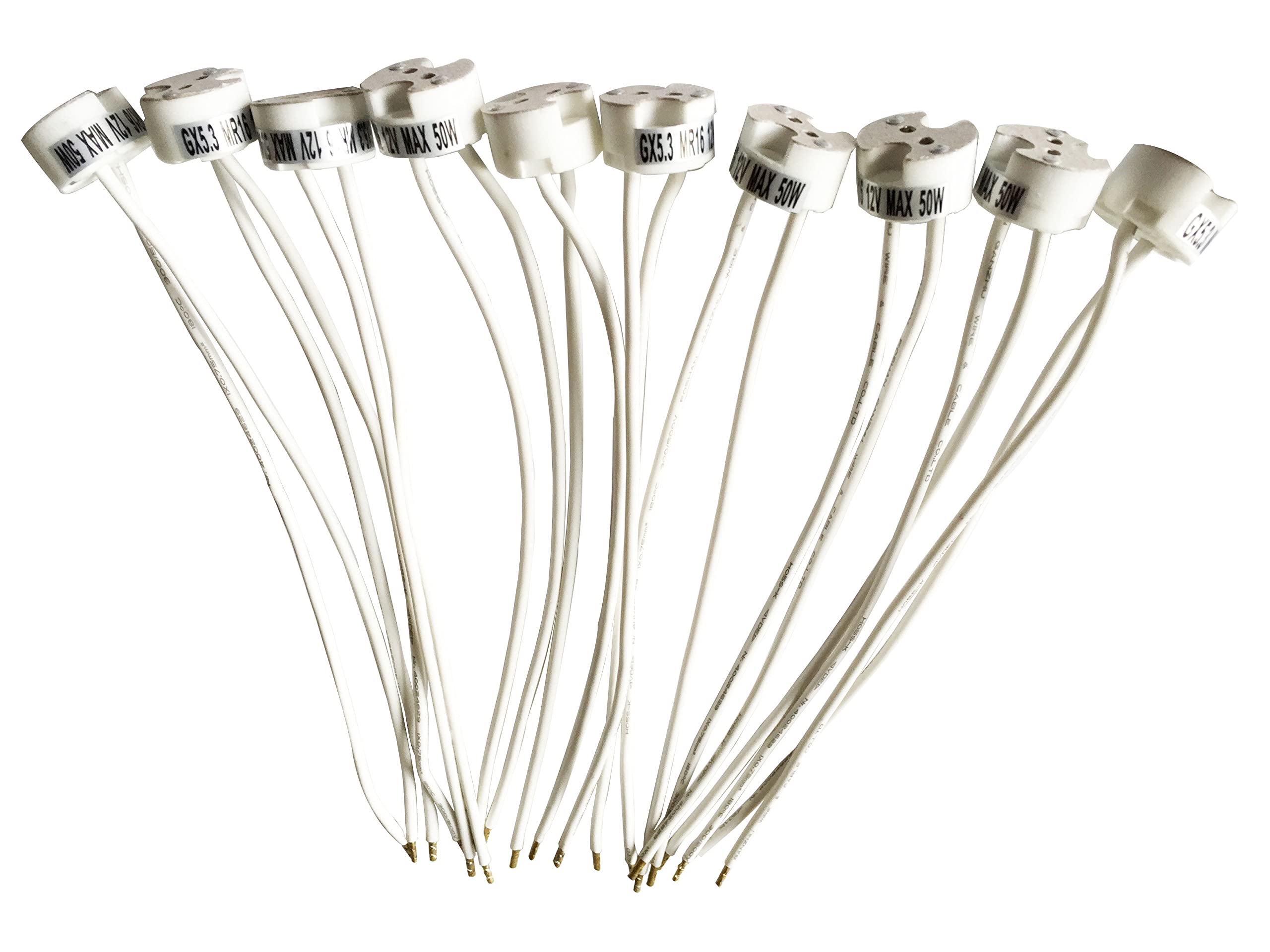 feinlux Fassung G4 GU5.3 Keramikfassung 12V 10er Set mit Kabel