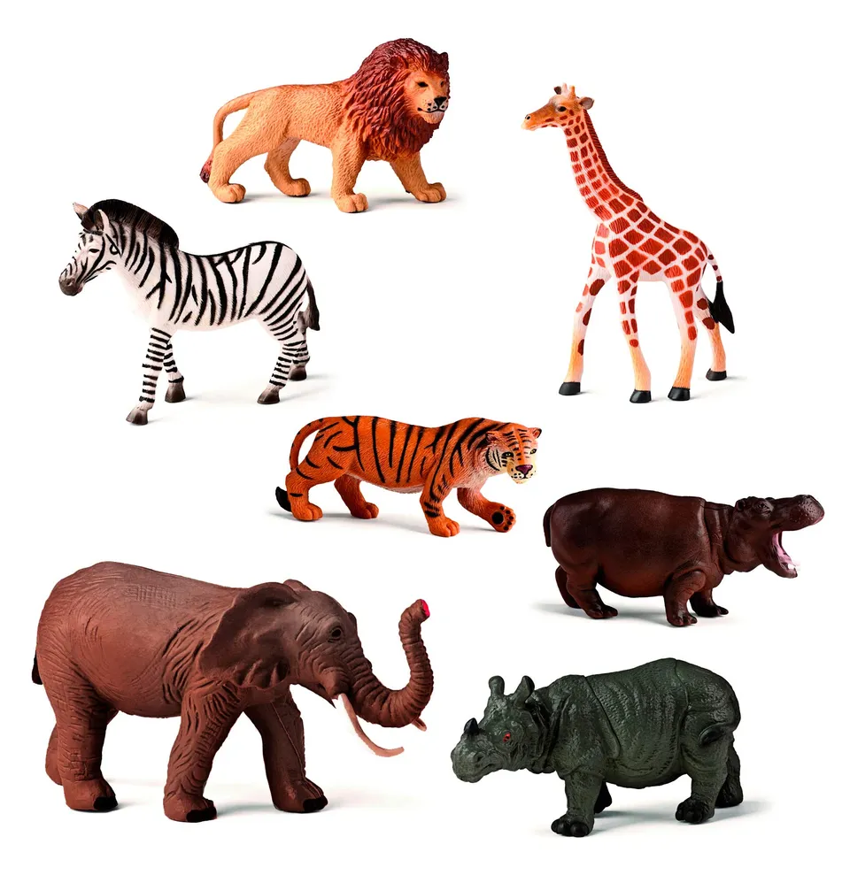 Miniland Animals figures 25123 Tierfiguren Urwald 7er Dose
