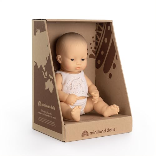 Miniland Dolls Babypuppe Mädchen 32 cm asiatisch Vinyl Unterwäsche