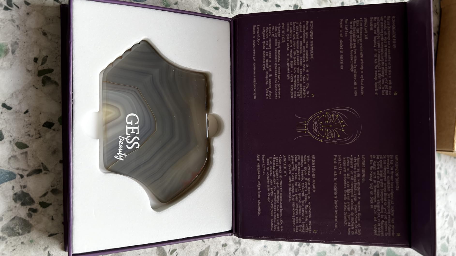 GESS Gua Sha Stein Achat Gesichtsmassage Face Yoga