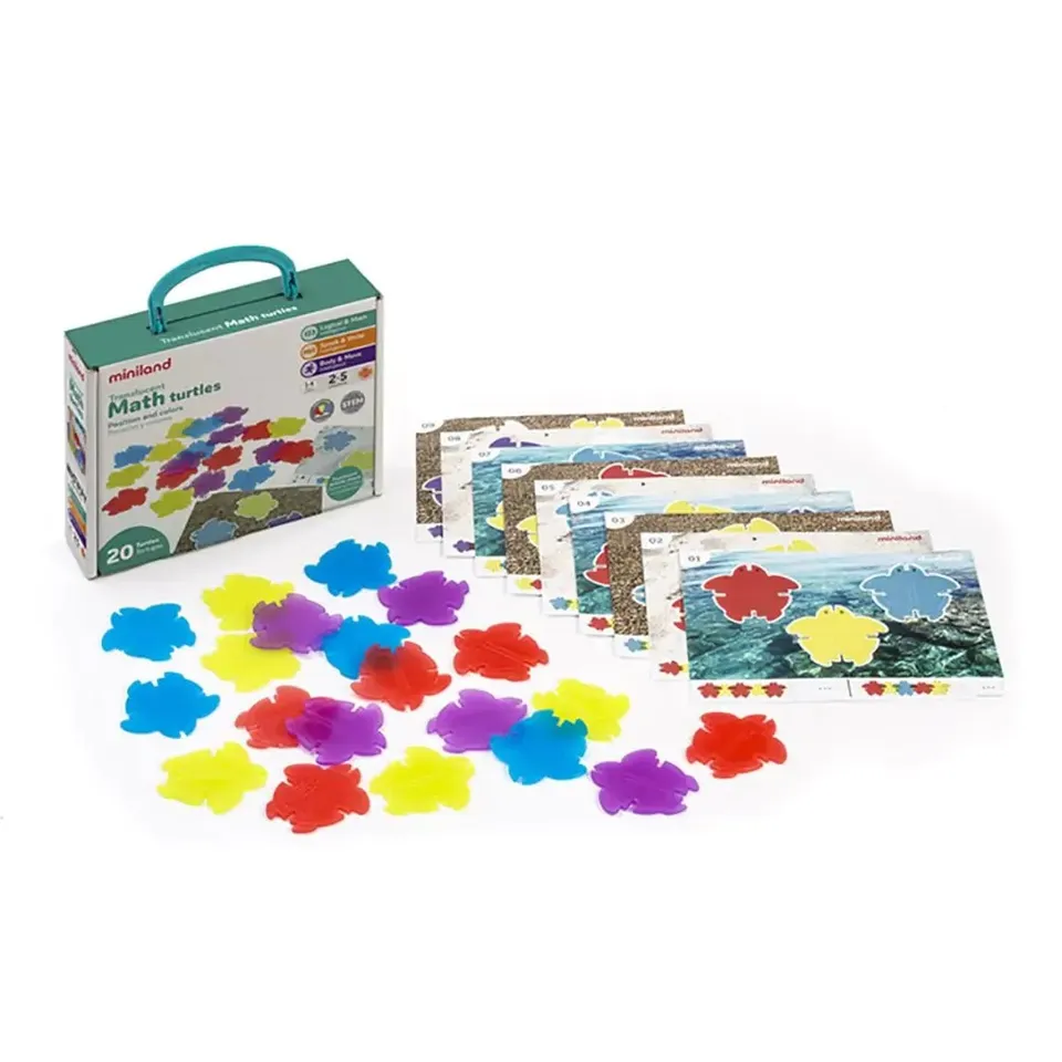 Miniland Math Turtles 31797 Lernspiel Farbringe 16 Ringe