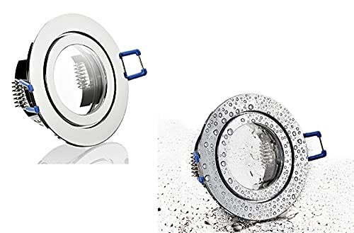 feinlux LED Einbaustrahler Bad IP44 Einbauspot chrom ohne Leuchtmittel