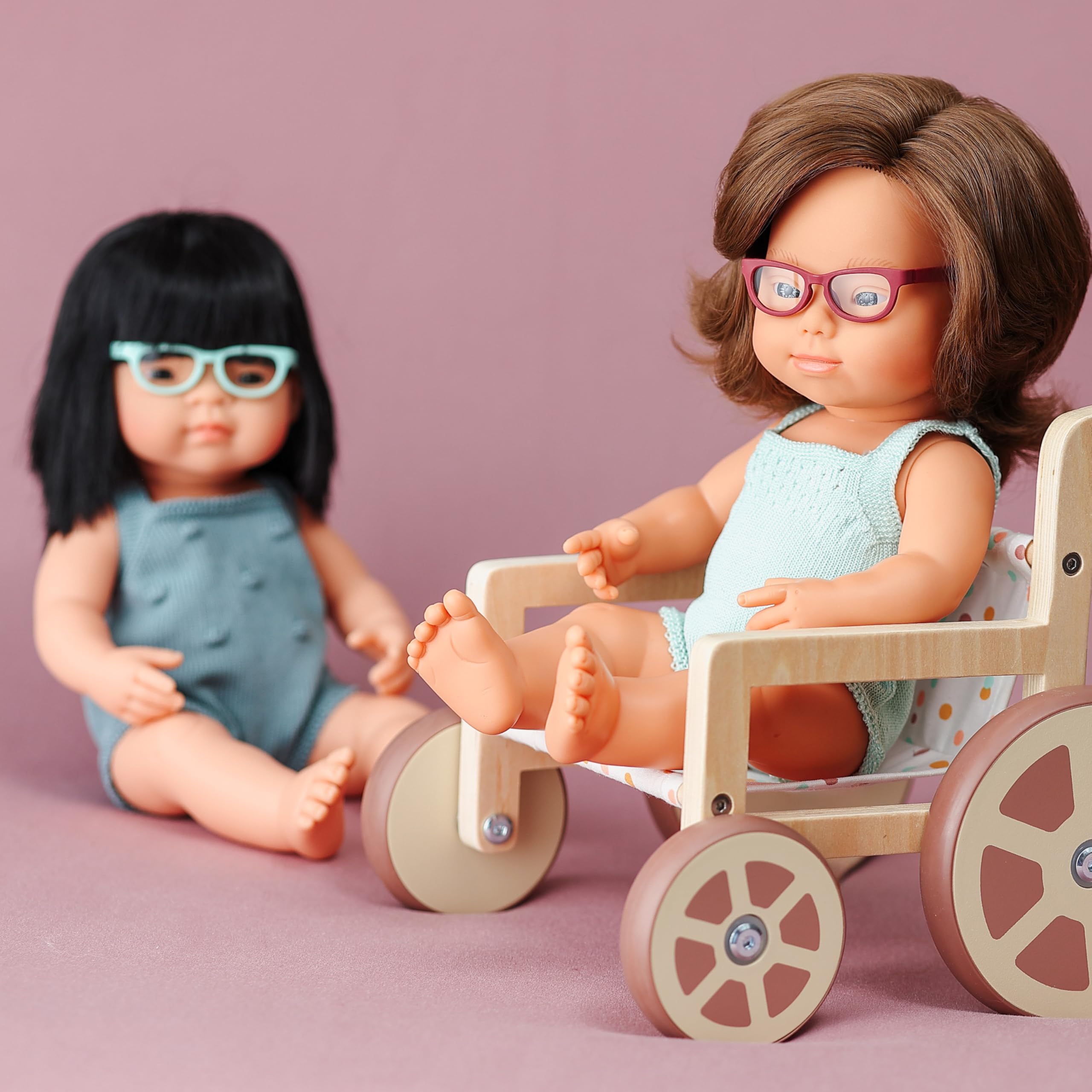 Miniland Dolls Brille 38cm Puppenbrille türkis flexibel