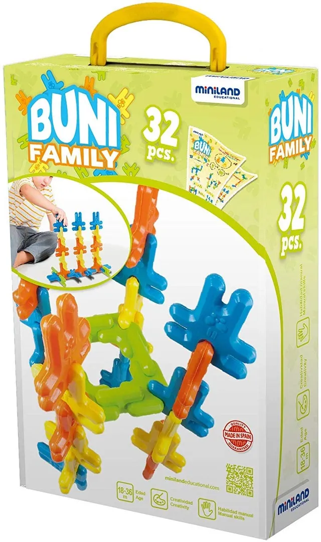 Miniland Buni Bauspiel 32 Teile bunt 8 cm Kleinkinder