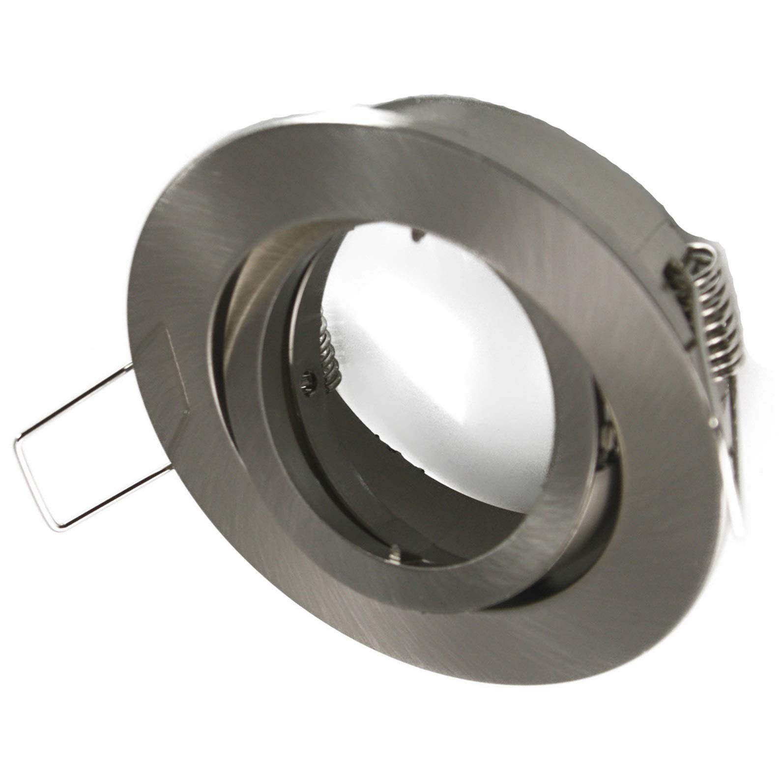 feinlux LED Einbaurahmen GU10 68mm schwenkbar silber rund