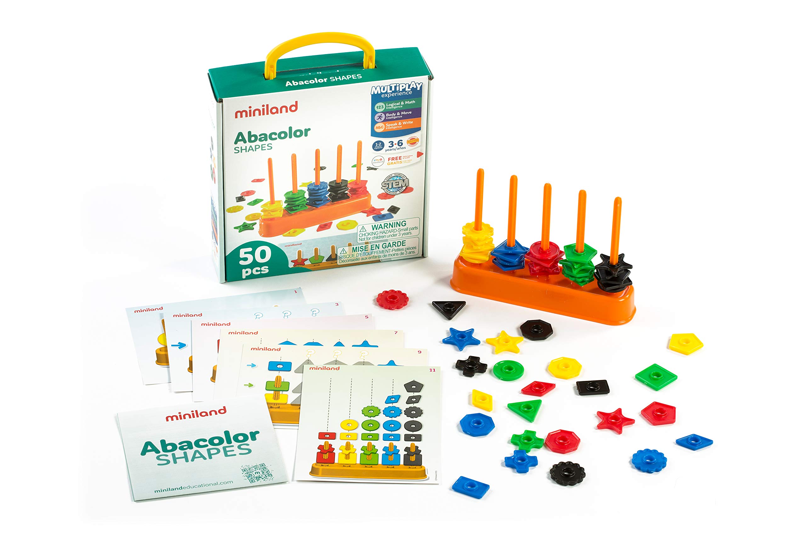 Miniland Abacolor Shapes Abakus 100 Teile Lernspiel