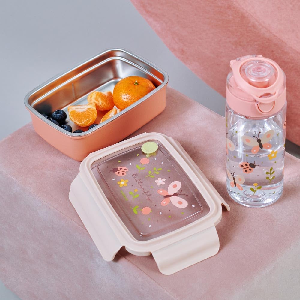 Miniland Steel Lunchbox Butterfly Brotdose 800 ml Edelstahl