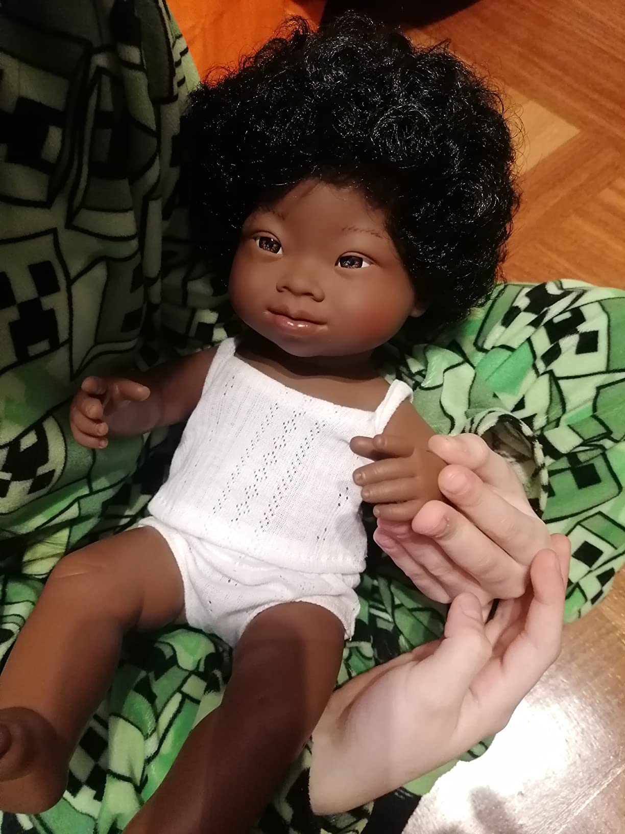 Miniland Dolls 31171 Babypuppe 38cm afrikanisch Down