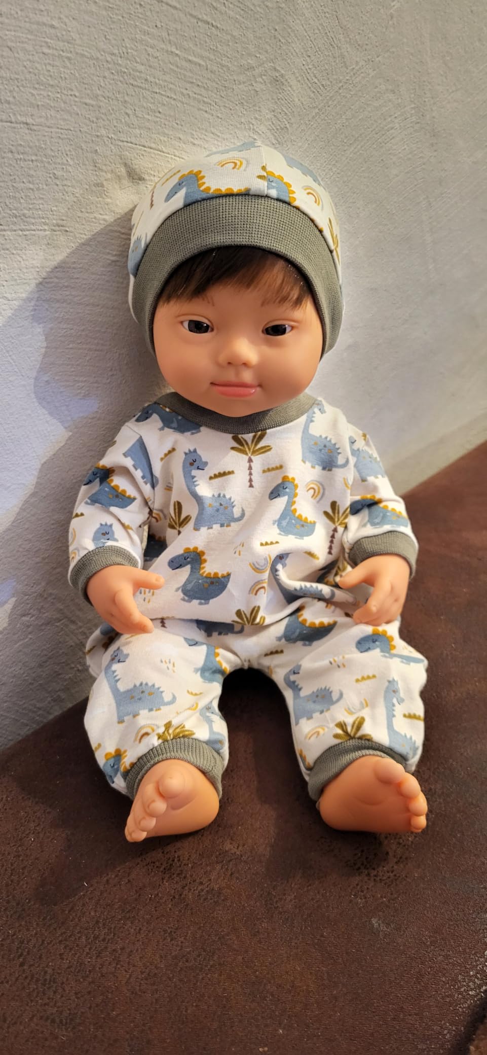 Miniland 31068 Babypuppe Junge 38 cm Down Syndrom Vanille