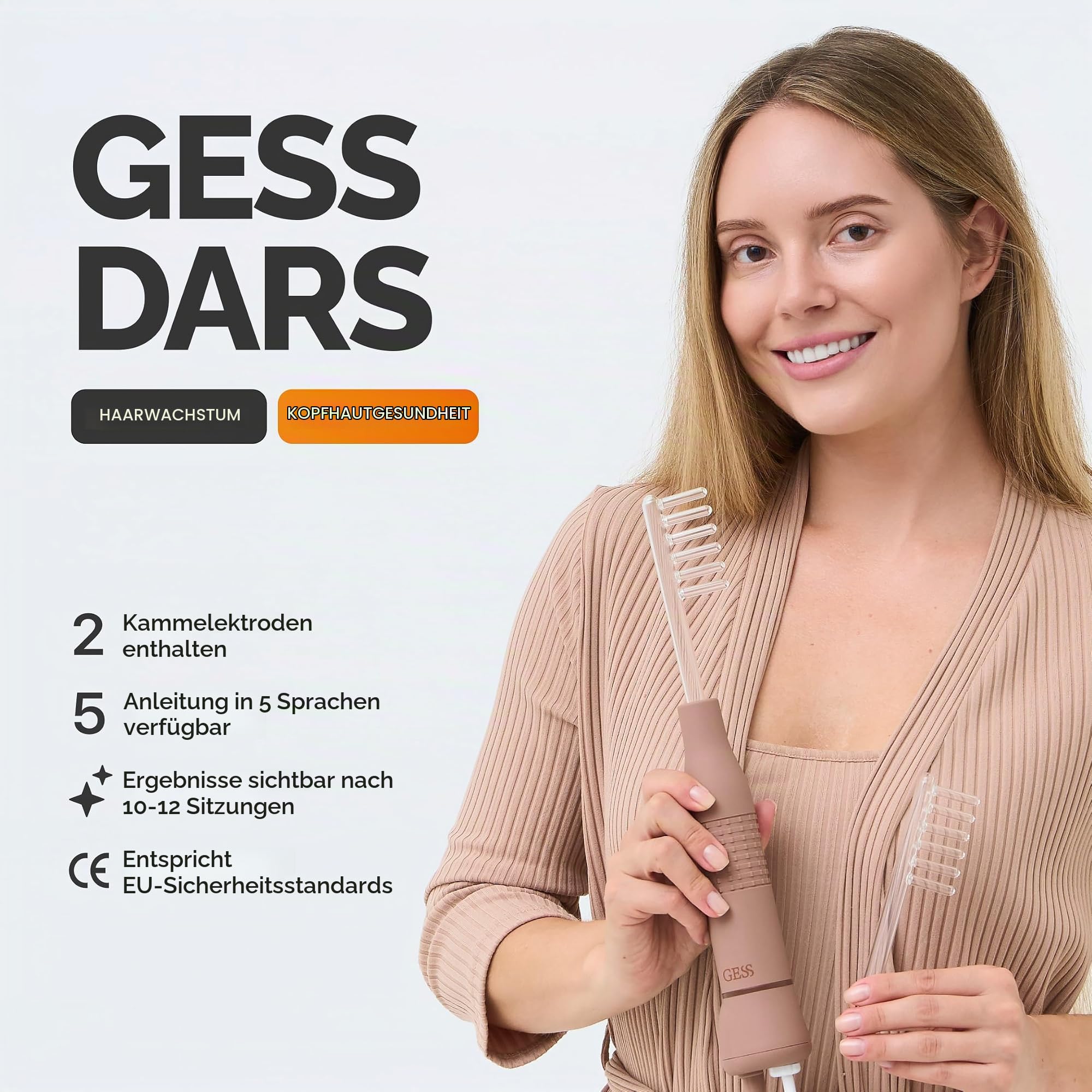 GESS DARS Hochfrequenzstab Haargerät 2 Kammelektroden