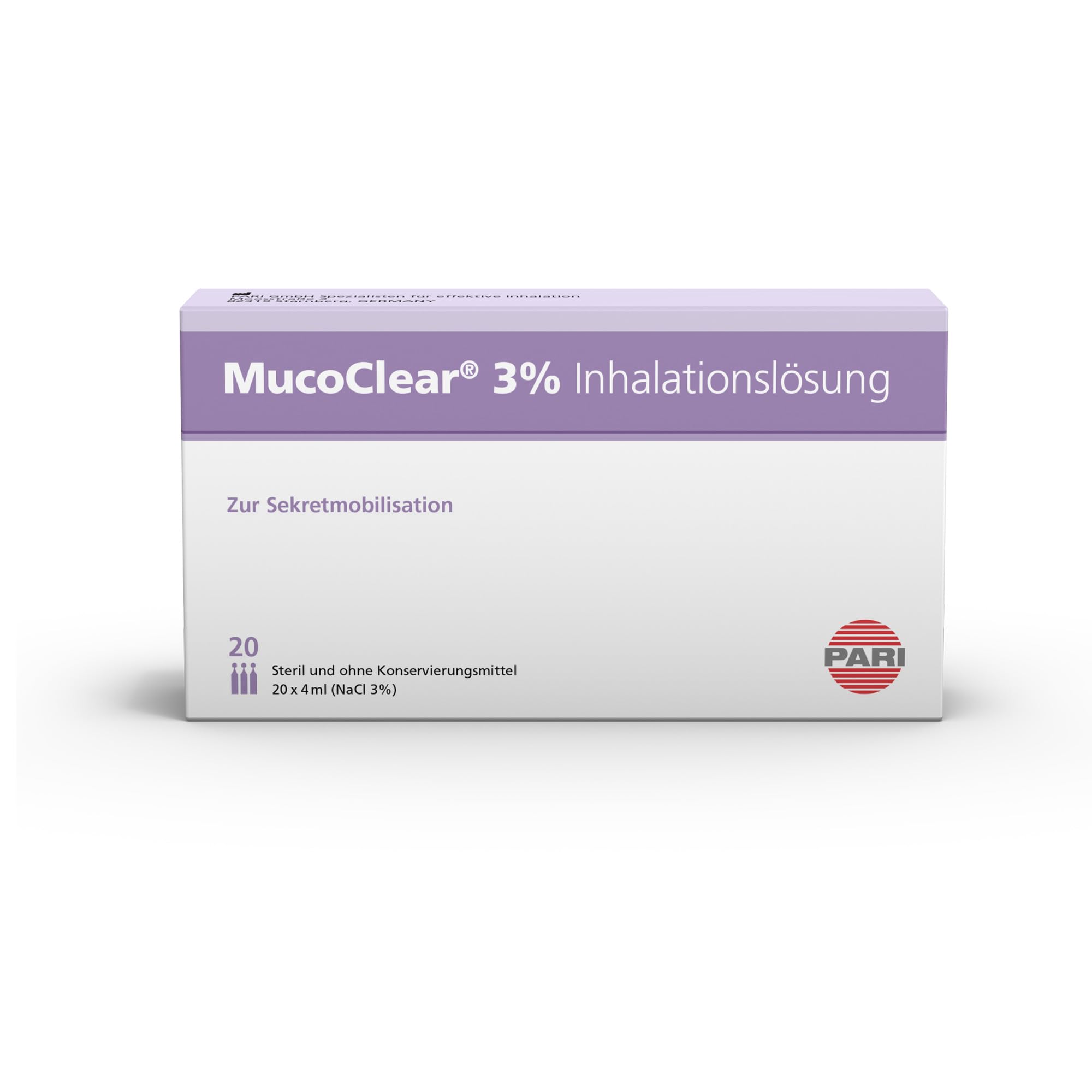 PARI MucoClear 3% Inhalationslösung 20x4ml hypertone Kochsalzlösung