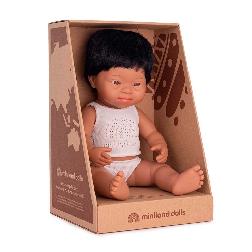 Miniland Dolls 31267 Babypuppe Junge 38 cm Down Syndrom