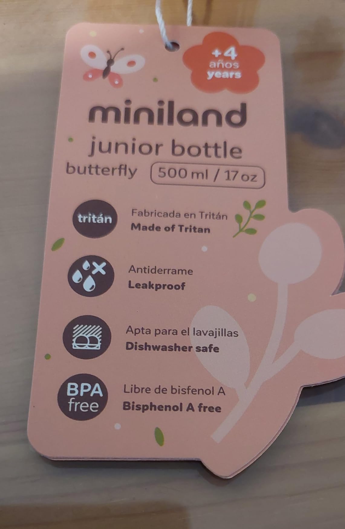Miniland Nutrition Junior Bottle Butterfly 500ml Tritan