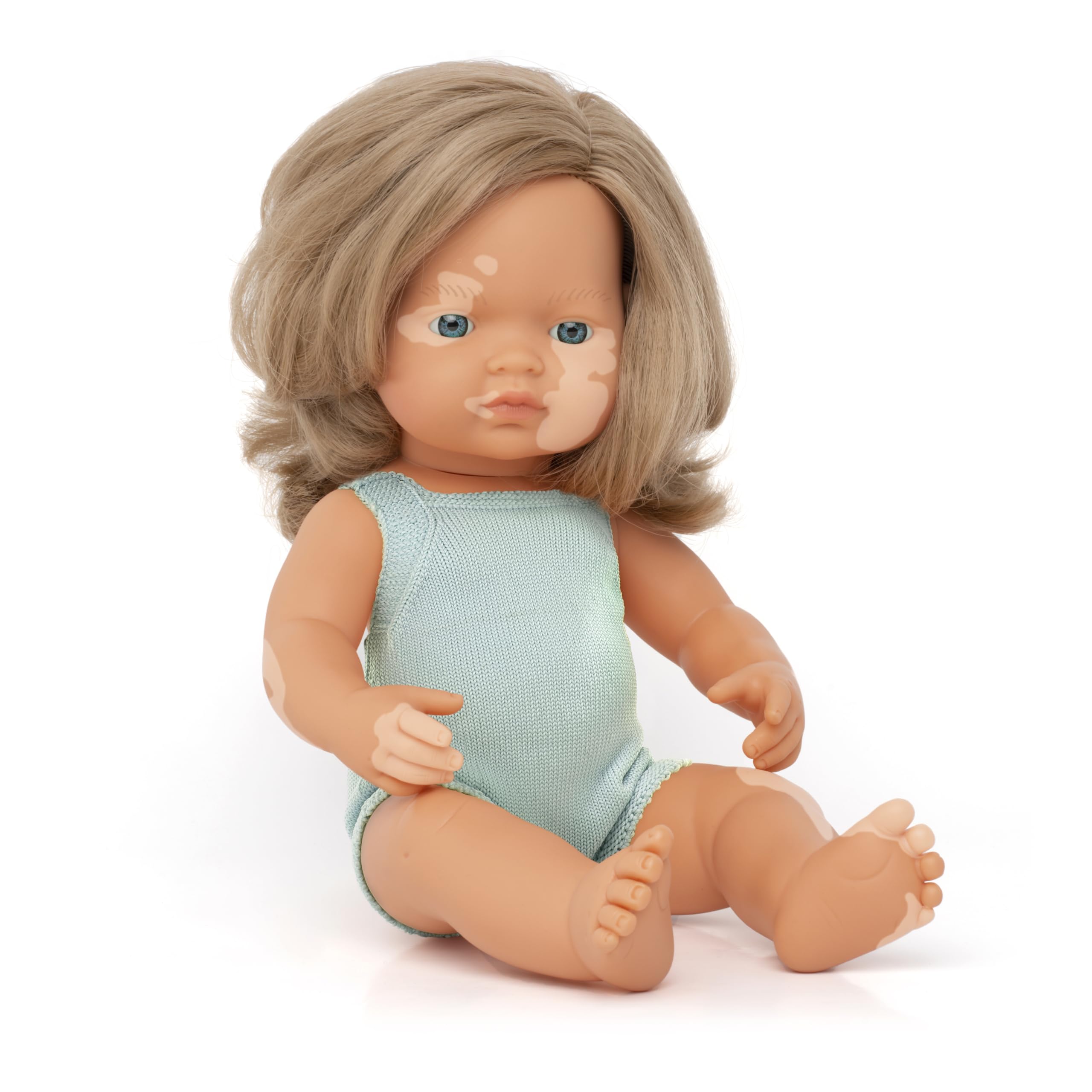Miniland Colourful Babypuppe 38 cm Vitiligo dunkelblond