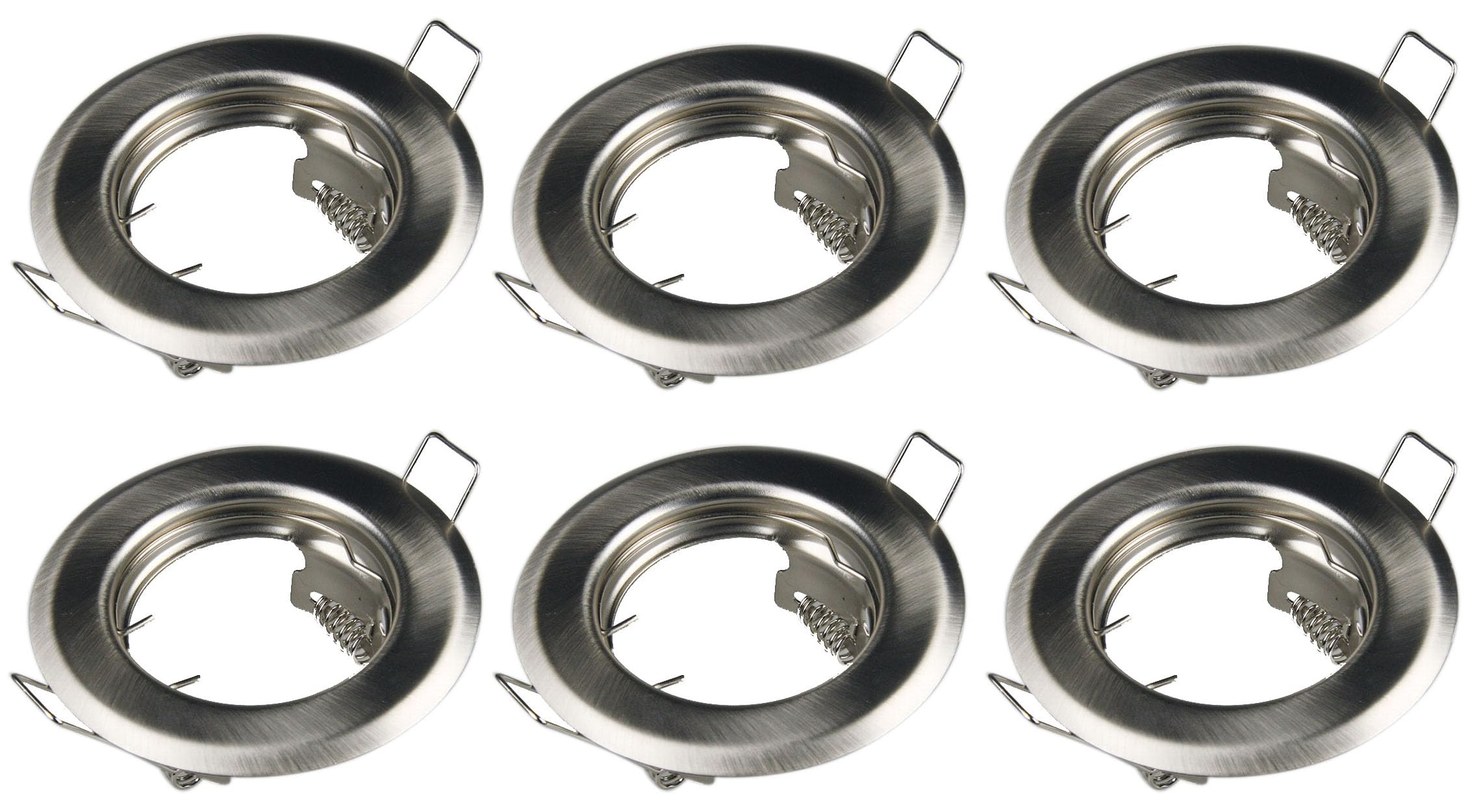 feinlux LED Einbaurahmen Einbaustrahler edelstahl 6er Set 55mm GU10