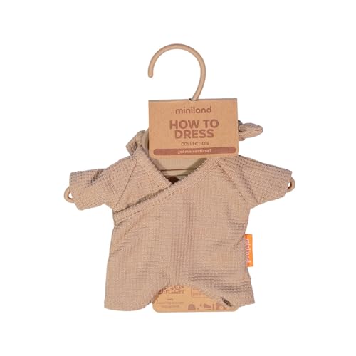 Miniland Puppenkleidung Pyjama Mütze 21cm braun
