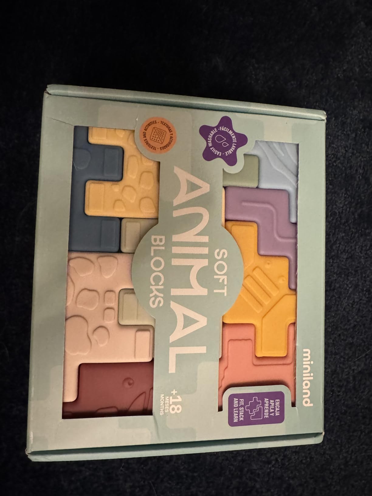 Miniland Soft Animal Blocks Steckpuzzle 10-tlg ab 18 M.