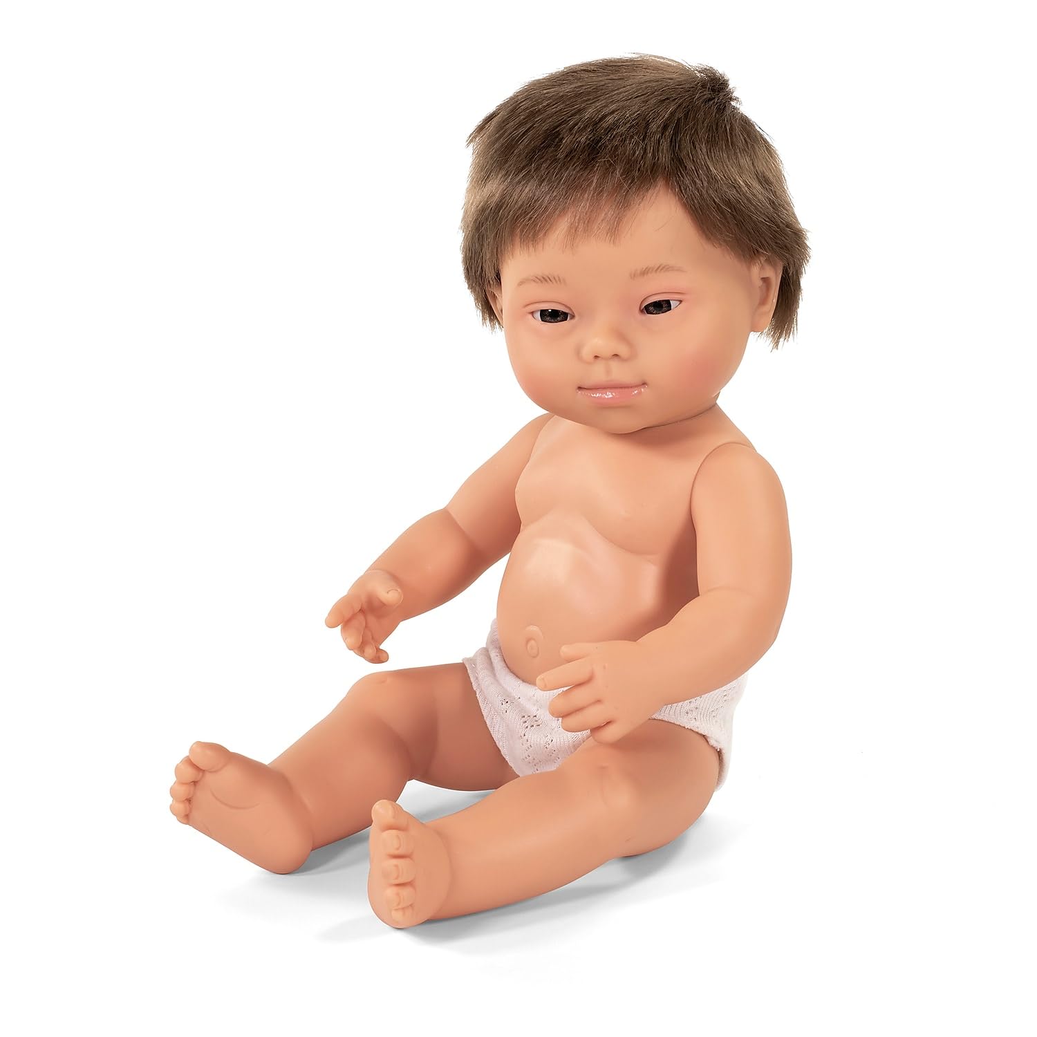 Miniland 31068 Babypuppe Junge 38 cm Down Syndrom Vanille