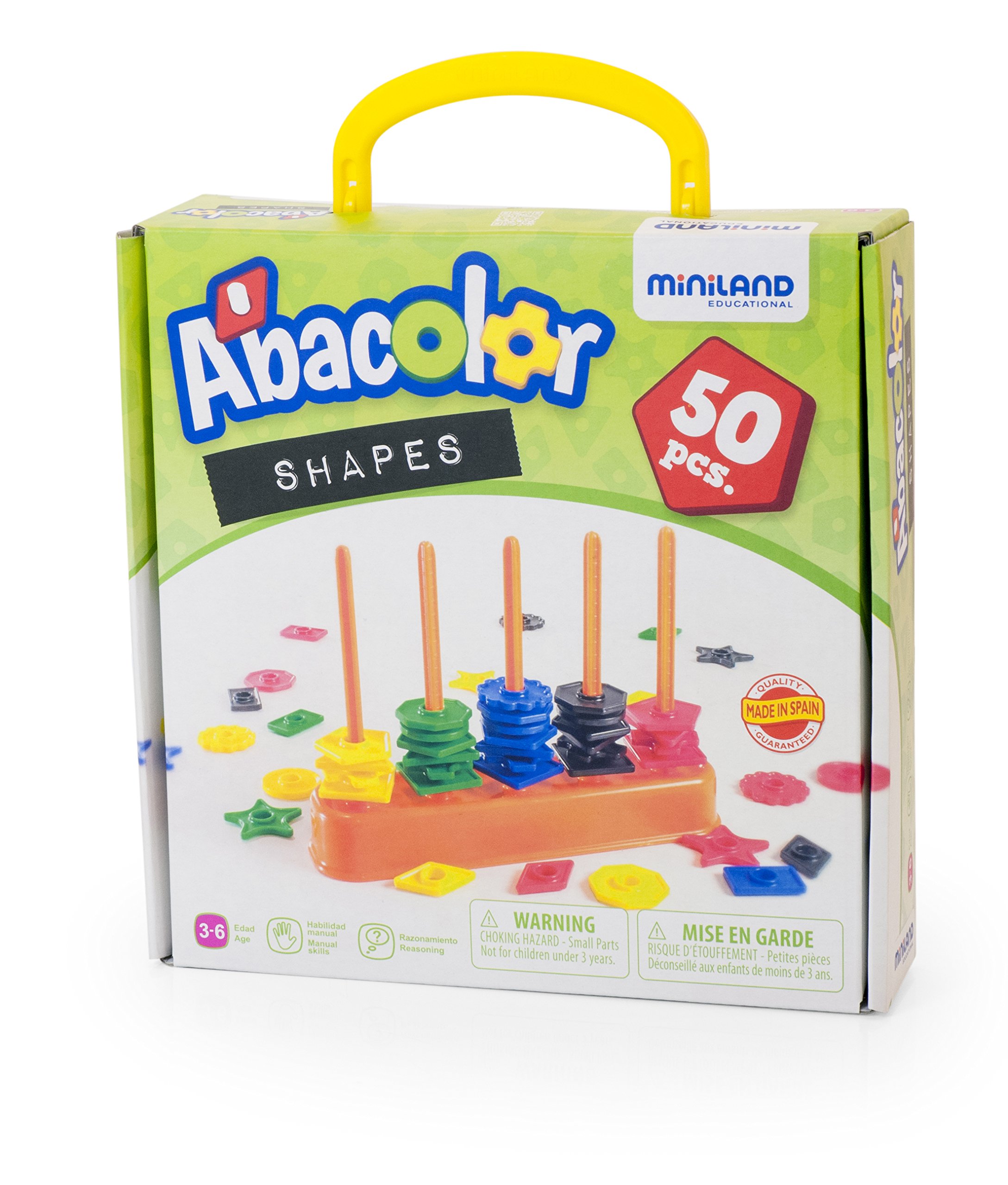 Miniland Abacolor Shapes Abakus 100 Teile Lernspiel
