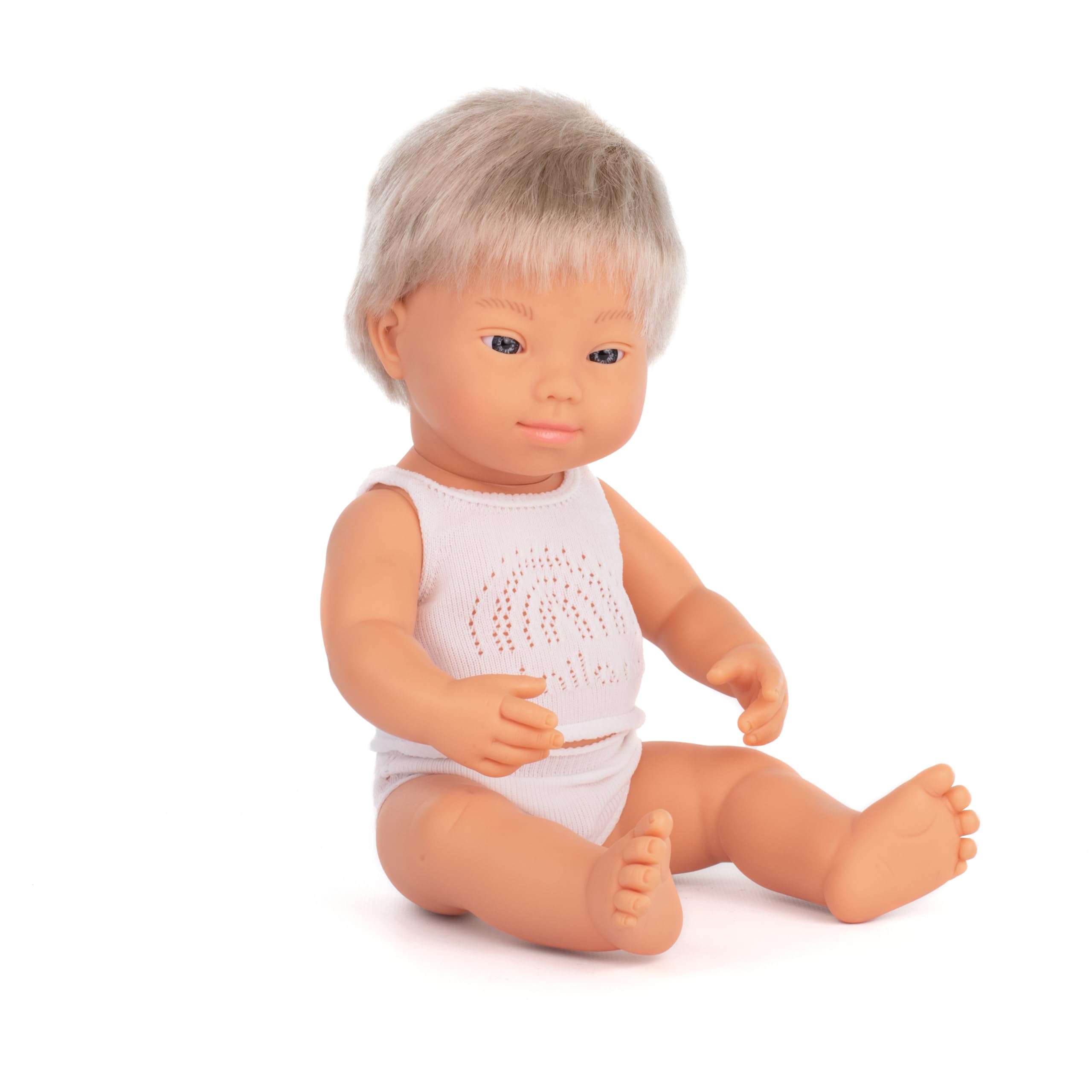 Miniland Dolls 31263 Babypuppe Junge blond 38 cm Down Syndrom