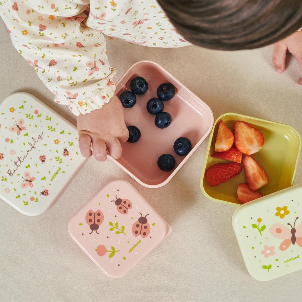 Miniland Snackbox-3 Butterfly Brotdose 3er 230/350/540 ml