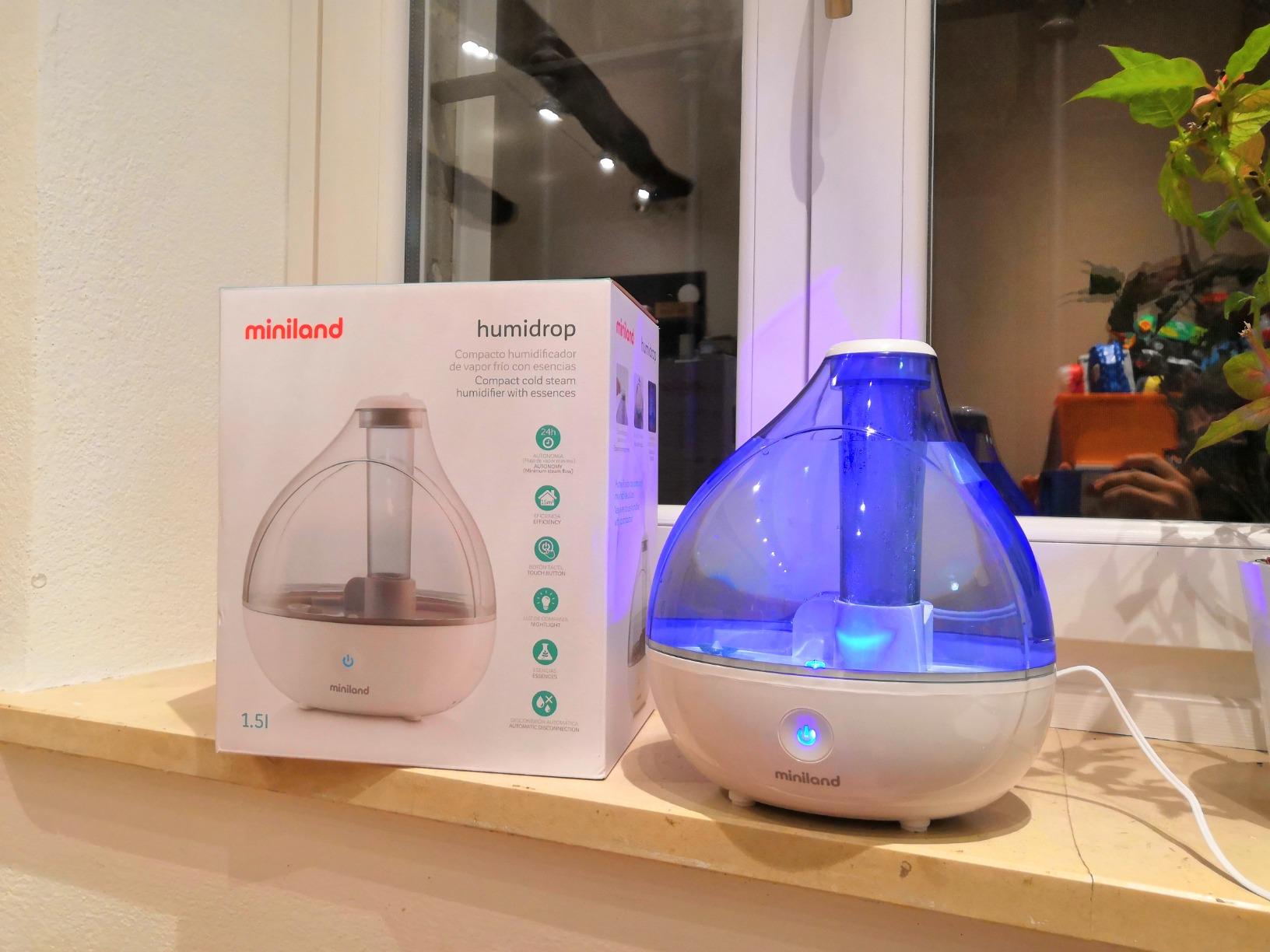 Miniland 89173 humidrop Luftbefeuchter Weiß 1,5L Duftöl