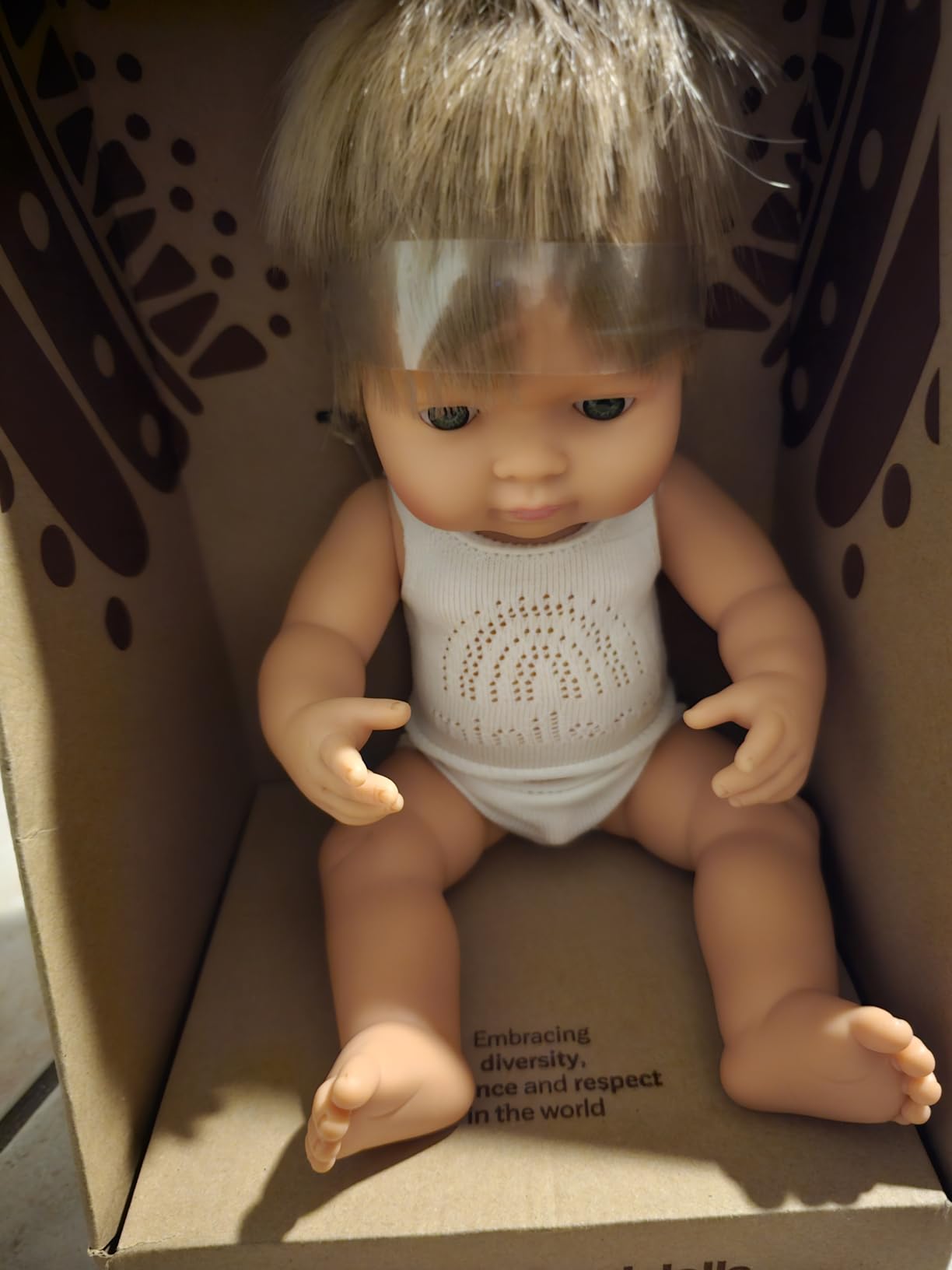Miniland Dolls Babypuppe Junge 38 cm europäisch blond