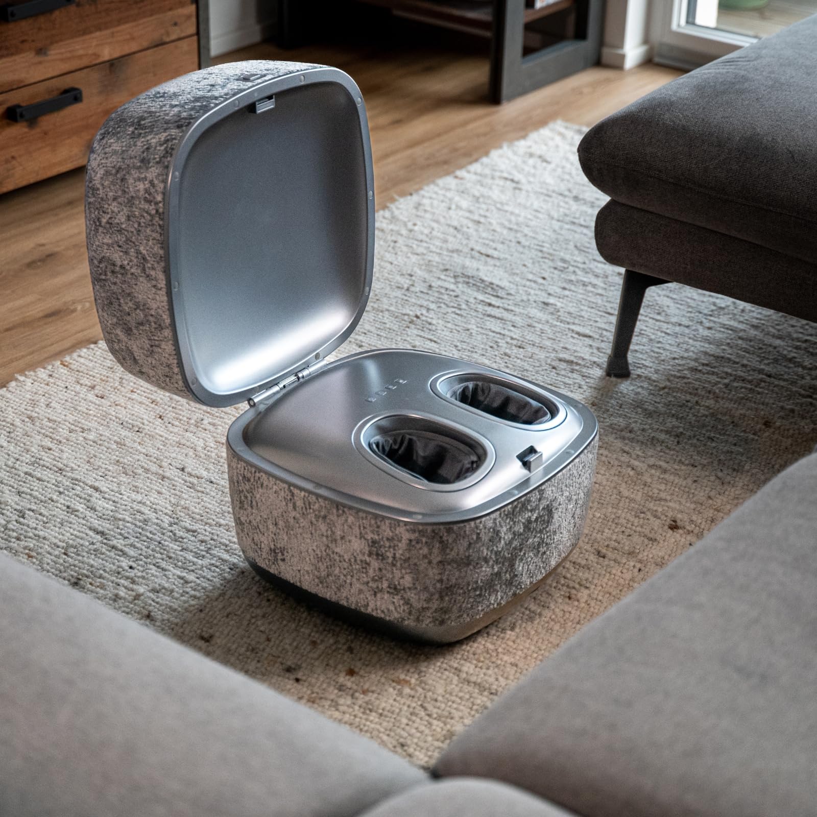 smartEC The Lounger Shiatsu Fußmassagegerät Grau mit Wärme