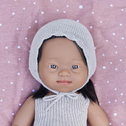 Miniland Dolls 31238 Babypuppe Mädchen 38 cm Down Syndrom Natur
