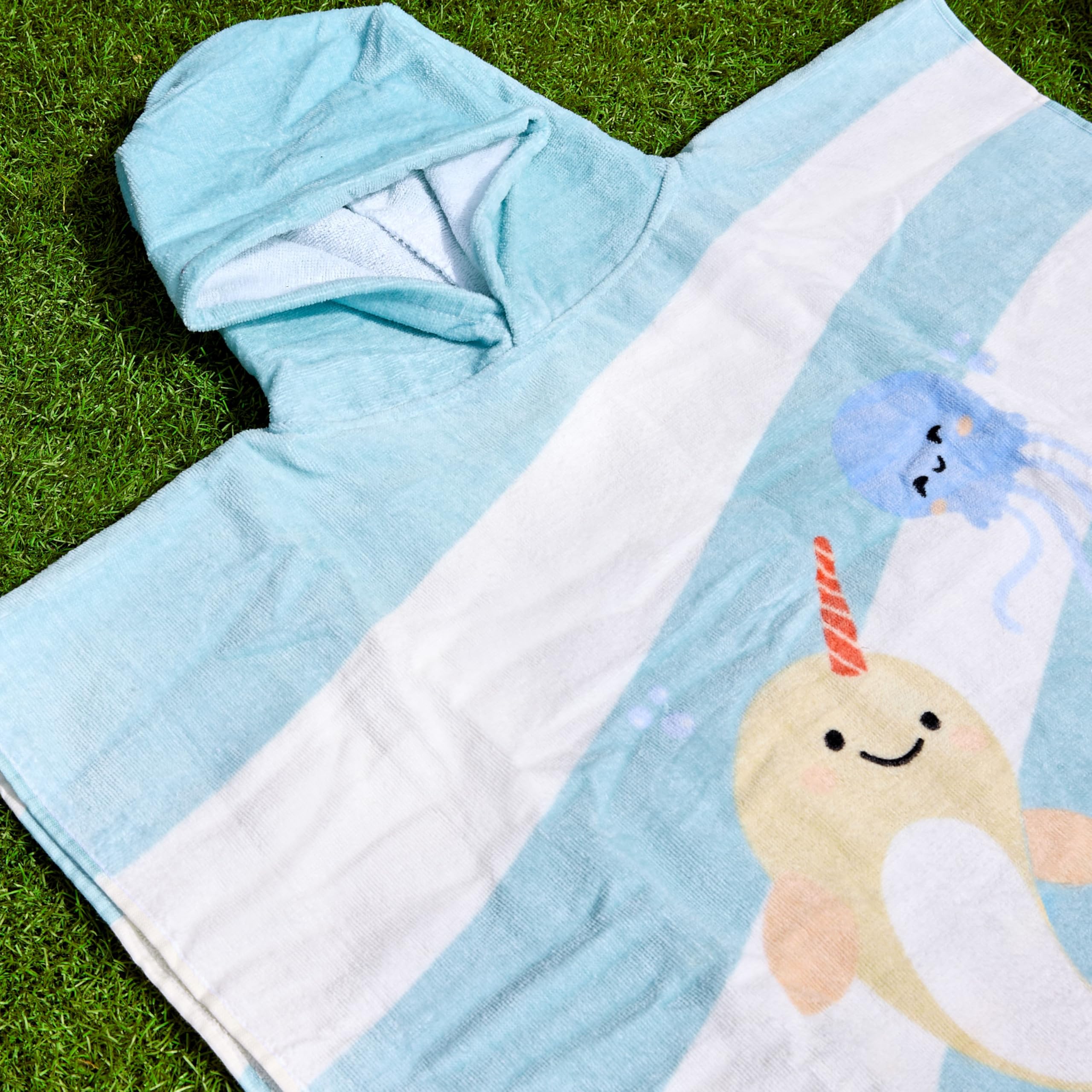 Miniland Badeponcho Kinder Baumwolle mit Kapuze