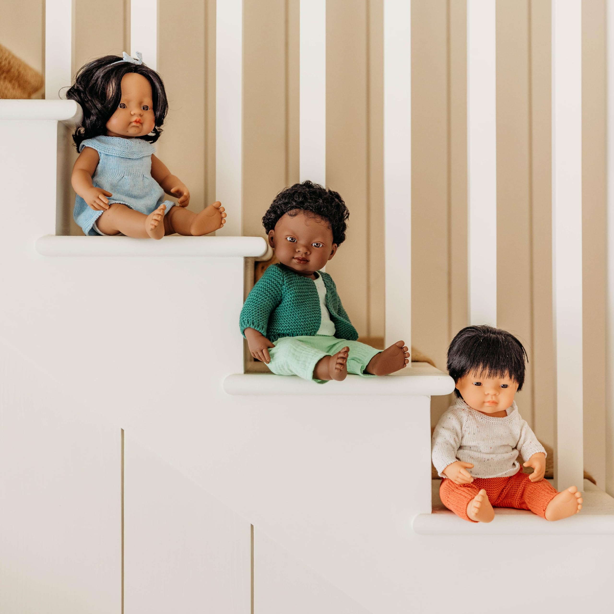 Miniland 31053 Babypuppe Afrikanischer Junge 38 cm Puppe