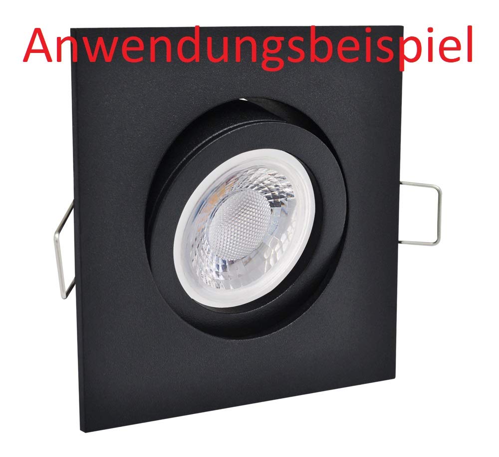 feinlux LED Einbaurahmen Einbaustrahler schwarz eckig schwenkbar GU10