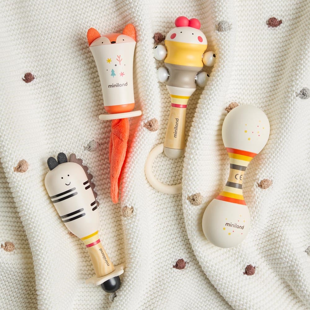 Miniland Soft Duo Rattle Baby Rassel Silikon ab 0 Monaten