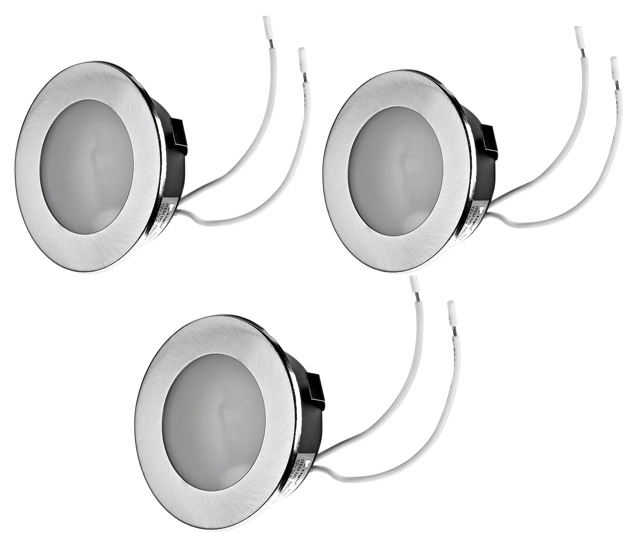 feinlux LED Einbauleuchte Set G4 12V 3x Silber-gebürstet