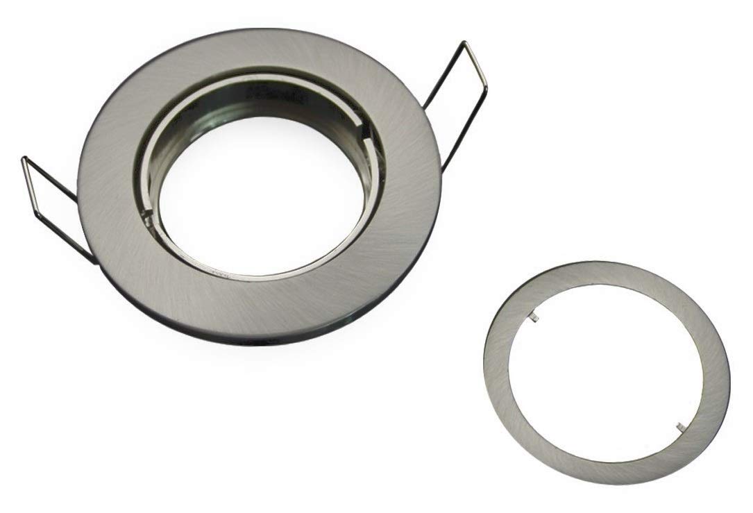 feinlux LED Einbaurahmen GU10 68mm schwenkbar silber rund