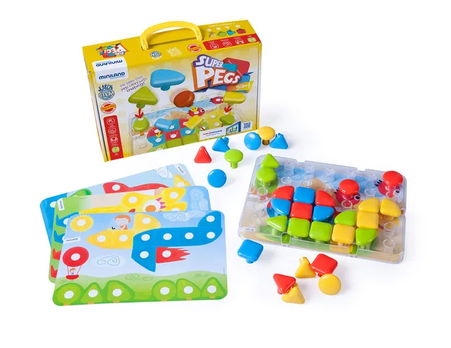 Miniland Super Pegs 45319 Steckspiel Mosaik 39 mm