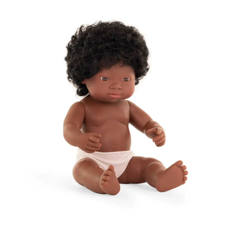 Miniland Babypuppe afrikanisches Mädchen 38cm Vinyl