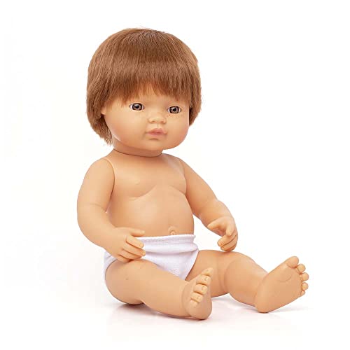 Miniland 31049 Babypuppe Junge 38 cm rothaarig