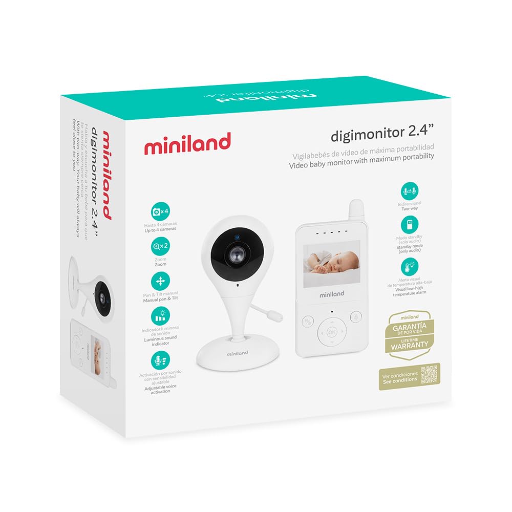 Miniland Digimonitor 2,4 Babyphone mit Kamera Nachtsicht