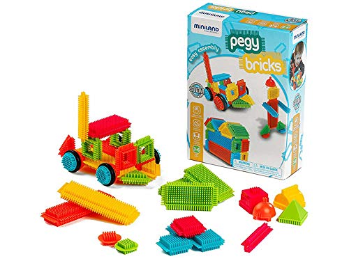 Miniland Blocks Pegy Bricks Bausteine 40 Stück Set