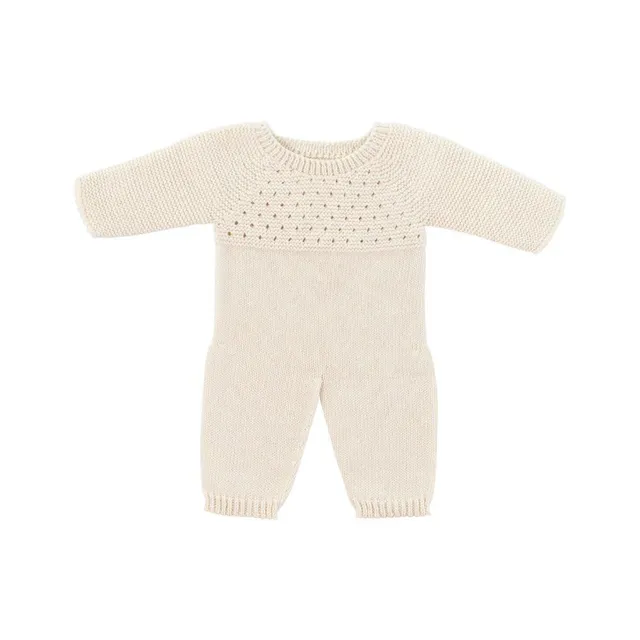 Miniland Dolls Strickpyjama beige für 40 cm Puppen Recycling
