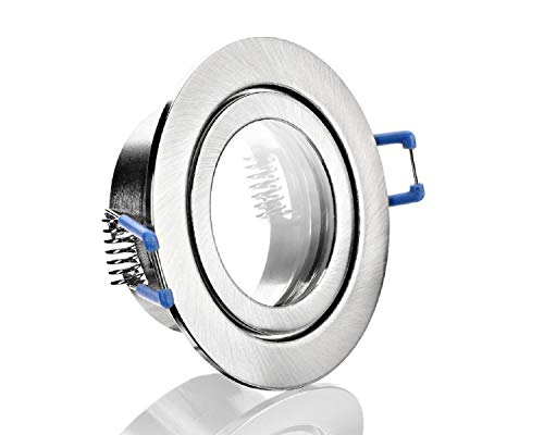 feinlux LED Einbaustrahler Bad 230V IP44 silber rund Einbaurahmen