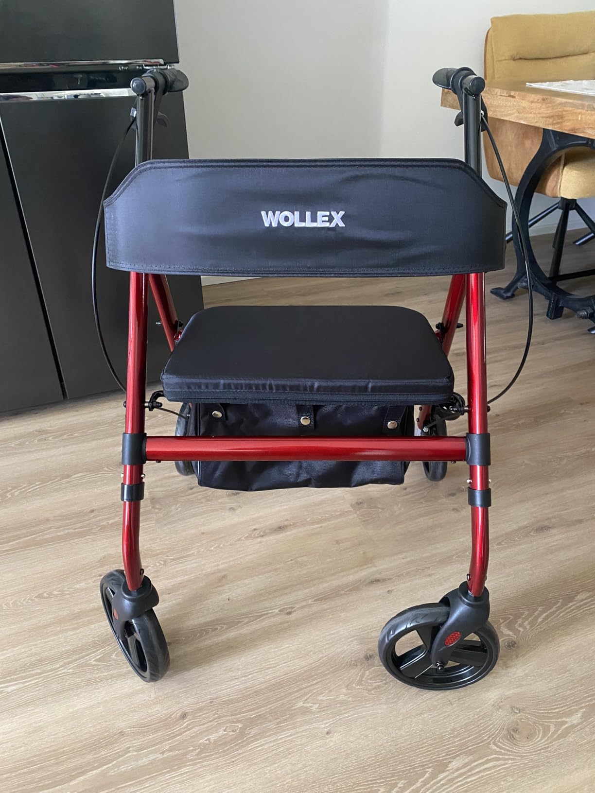 maxErgo Rollator Silber Gehhilfe mit Sitz 8 Zoll Räder